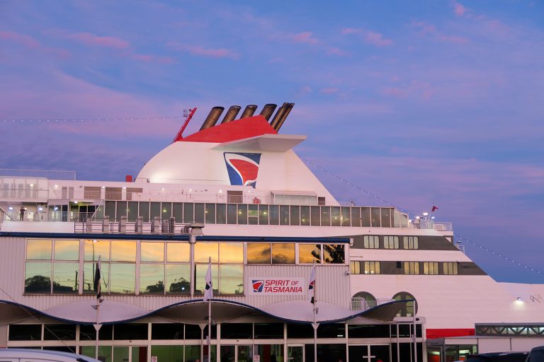 Close up of the Spirit of Tasmania. Discover what it's like to take the ferry to Tasmania from Victoria.