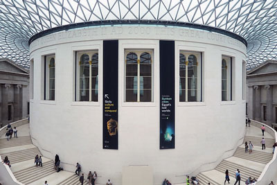 Inside the British museum, which you can see as part of a 4 day London itinerary.