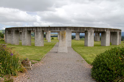 Looking back on Stonehenge Aotearoa in New Zealand's North Island.