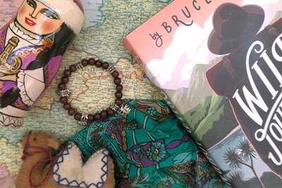 A collection of travel souvenirs.