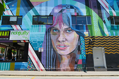 Street art in Adelaide by Vans the Omega.