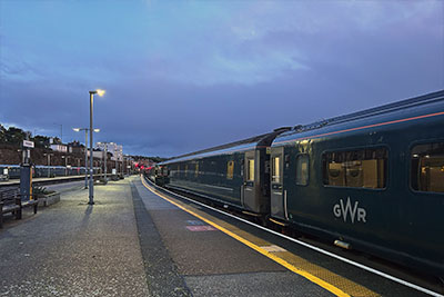 Disembarking the Night Riviera Sleeper at Penzance Station in the early morning.